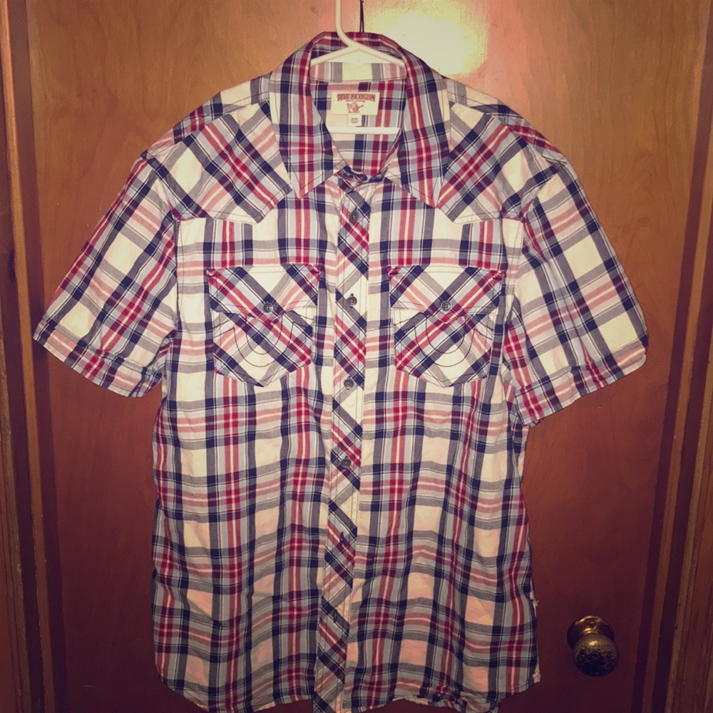 True Religion button down plaid shirt